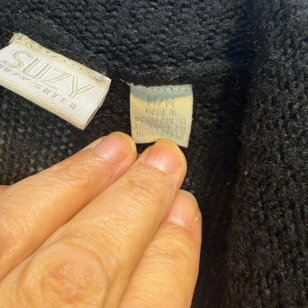 Suzy Shier Cardigan Womens Size Medium Black Open Cottagecore Casual Y2K - Picture 3 of 9